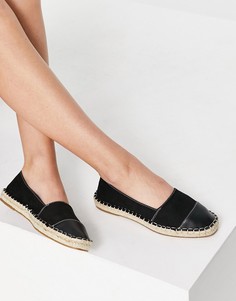 Черные эспадрильи с вставкой на носке ASOS DESIGN Joy-Черный цвет