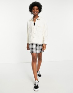 Светло-бежевая выбеленная джинсовая oversized-куртка Only-Белый