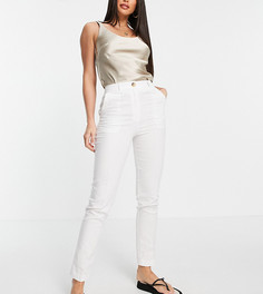 Брюки-сигареты с добавлением льна ASOS DESIGN Tall-Белый