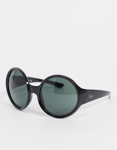 Женские солнцезащитные очки в квадратной oversized-оправе черного цвета Ray-Ban-Черный цвет
