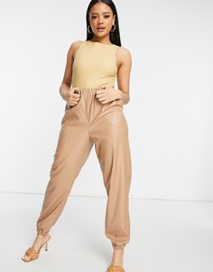 Коричневое матовое боди со спинкой-борцовкой ASOS DESIGN-Коричневый цвет