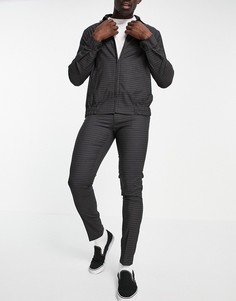 Серые строгие джоггеры в мелкую клетку (от комплекта) ASOS DESIGN-Серый