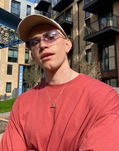 Бордовый выбеленный лонгслив в стиле oversized из органического хлопка ASOS DESIGN-Красный