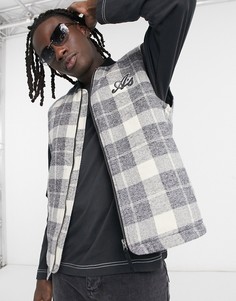 Клетчатый жилет цвета экрю ASOS Actual-Белый