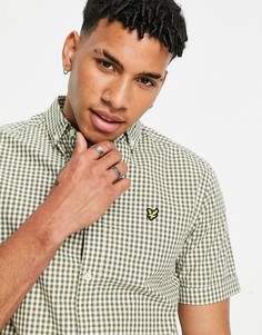Рубашка в клетку с короткими рукавами Lyle & Scott-Зеленый цвет