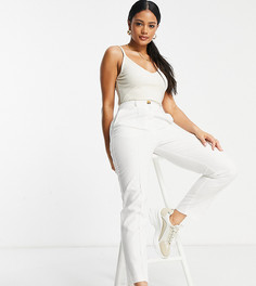 Брюки-сигареты с добавлением льна ASOS DESIGN-Белый