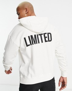 Худи кремового цвета с принтом "Limited" на спине Night Addict-Белый
