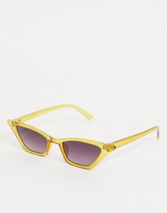 Желтые солнцезащитные очки заостренной формы «кошачий глаз» Pieces-Желтый