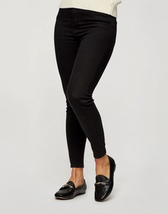 Черные зауженные джинсы с завышенной талией Miss Selfridge Emily-Черный