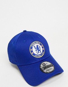 Голубая бейсболка New Era Chelsea FC 9Forty-Голубой