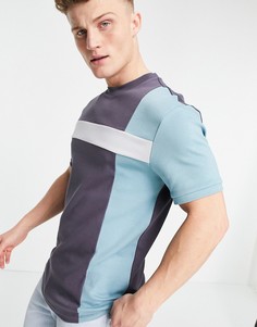 Синяя футболка классического кроя River Island-Голубой