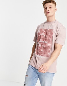 Розовая футболка с принтом River Island-Розовый цвет