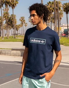 Темно-синяя oversized-футболка с логотипом adidas Originals Summer Club-Темно-синий
