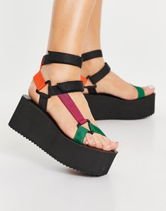 Разноцветные босоножки на массивной подошве в спортивном стиле ASOS DESIGN Tia-Многоцветный