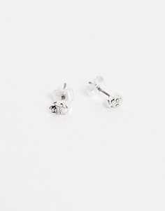 Серьги-гвоздики с отделкой в виде черепа Bolongaro Trevor-Серебристый