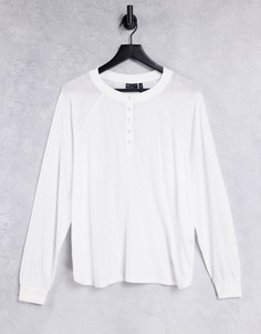 Белый лонгслив в стиле oversized на кнопках спереди ASOS DESIGN