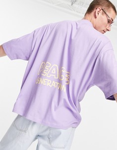 Фиолетовая oversized-футболка с графическим принтом ASOS DESIGN-Фиолетовый цвет