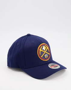 Темно-синяя бейсболка с логотипом команды NBA "Denver Nuggets" Mitchell & Ness-Темно-синий