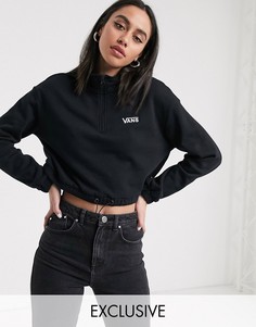 Черный свитшот на короткой молнии Vans Left Chest