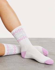 Белые с фиолетовым носки средней длины Vans Girl Gang-Белый