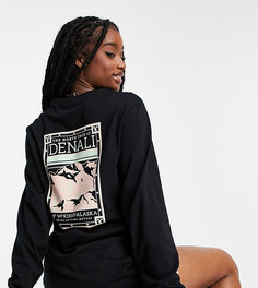 Черный лонгслив с розовым принтом The North Face Faces – эксклюзивно для ASOS-Розовый цвет