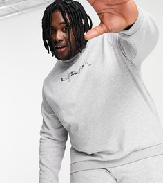 Серый свитшот с принтом-логотипом Puma Plus – эксклюзивно для ASOS