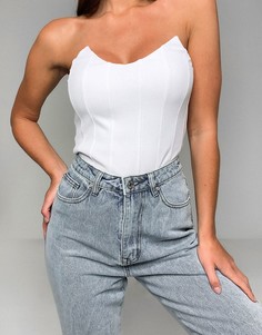 Белое боди в корсетном стиле Missguided-Белый