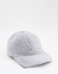 Серая бейсболка из махровой ткани ASOS DESIGN-Серый