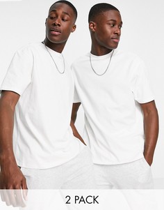 Набор из 2 свободных футболок в стиле oversized белого цвета Another Influence-Белый