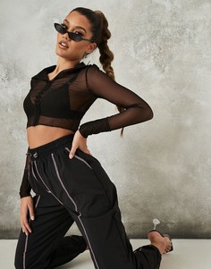 Черные oversized-джоггеры с контрастной строчкой Missguided-Черный