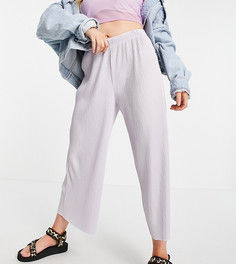 Плиссированные брюки-кюлоты лавандово-голубого цвета ASOS DESIGN Petite-Голубой