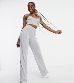 Серые трикотажные брюки с широкими штанинами от комплекта ASOS DESIGN Tall-Серый