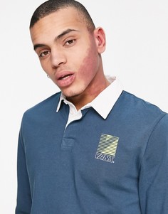 Синий лонгслив-поло Vans Retro Sport-Многоцветный