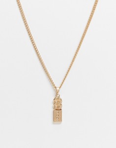 Золотистое ожерелье-цепочка с подвеской в виде крупных звеньев Icon Brand-Золотистый