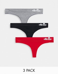 Набор из 3 стрингов черного, серого и красного цветов ellesse-Черный