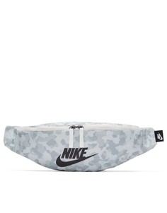 Бежевая сумка-кошелек на пояс с камуфляжным принтом Nike Heritage-Белый