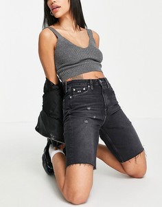 Черные джинсовые шорты до колена с необработанным краем Tommy Jeans-Черный