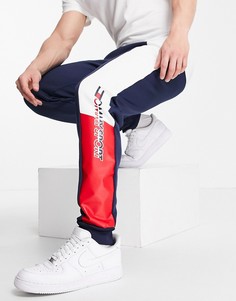 Флисовые джоггеры с графическим принтом Tommy Hilfiger Sport-Темно-синий