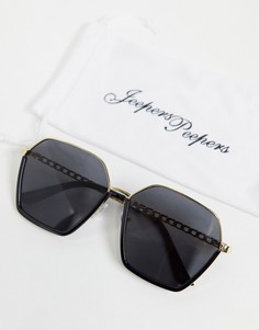 Черные солнцезащитные очки с оправой шестиугольной формы Jeepers Peepers-Черный цвет