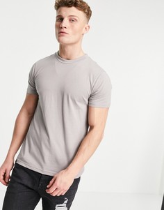 Грифельно-серая футболка облегающего кроя Le Breve-Серый