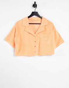 Махровая укороченная рубашка ASOS 4505-Оранжевый цвет
