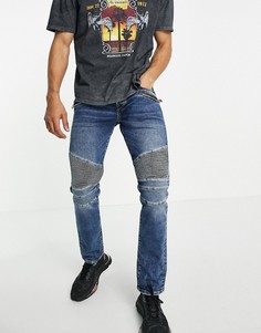 Зауженные джинсы в байкерском стиле True Religion Rocco-Голубой
