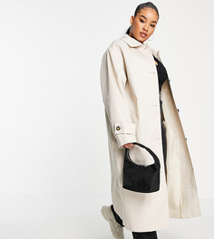 Светло-бежевый длинный тренч ASOS DESIGN Curve-Белый