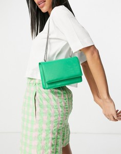 Зеленая уплотненная сумка на плечо с регулируемым ремешком ASOS DESIGN-Голубой