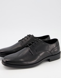 Черные кожаные ботинки дерби на шнуровке Silver Street-Черный
