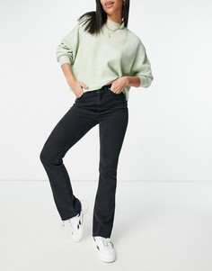 Черные расклешенные джинсы стрейч с завышенной талией в стиле 70-х ASOS DESIGN-Черный