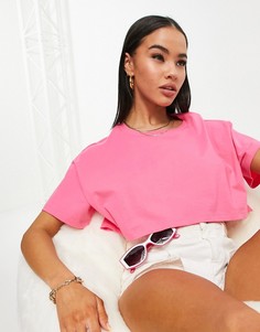Суперукороченная футболка ярко-розового цвета ASOS DESIGN-Розовый цвет