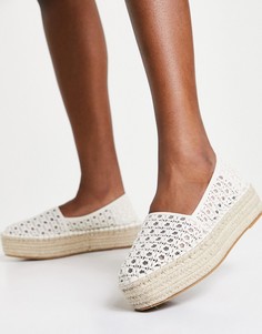 Белые эспадрильи на плоской платформе ASOS DESIGN July-Белый