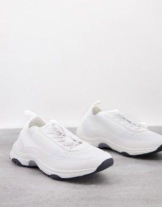Белые трикотажные кроссовки для бега ASOS DESIGN Deluxe-Белый
