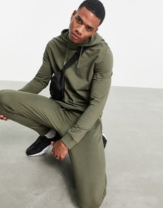 Зеленый легкий спортивный костюм с худи и джоггерами скинни ASOS DESIGN-Зеленый цвет